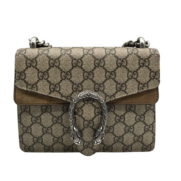 Gucci Beige And Ebony Canvas GG Supreme Mini Dionysus Shoulder Bag - Picture 1 of 10